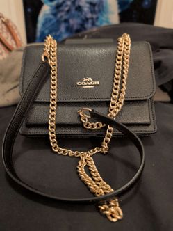 Coach Black Leather Mini Crossbody Bag