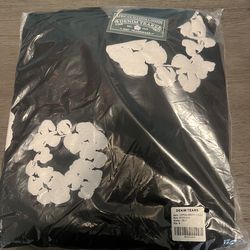 White and black denim tear