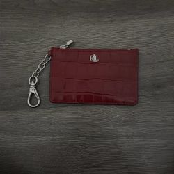 Lauren Ralph Lauren Croc-Embossed Leather Zip Card Case