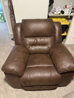 Living Spaced Leather Recliner 