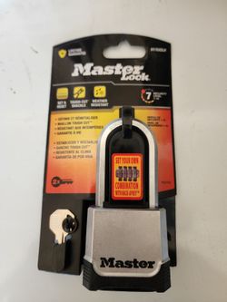 Master Lock
Heavy Duty Outdoor Combination Lock, Resettable, 2 in. Shackle