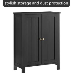 Floor Storage Cabinet, Freestanding Storage Unit with 2 Adjustable Shelves, for Bathroom Living Room Dining Kitchen, 11.8 x 23.6 x 31.5 Inches, Ink Bl