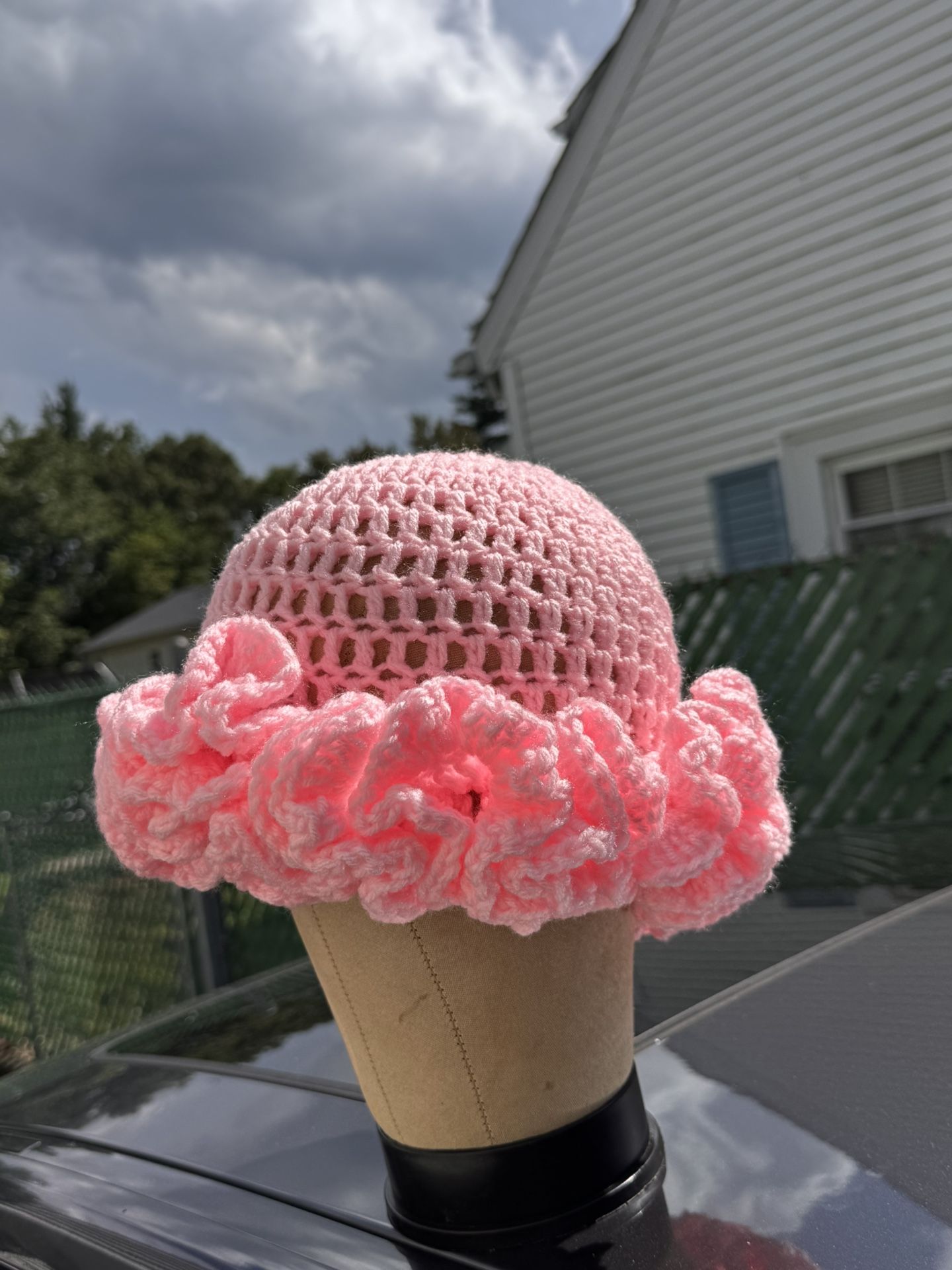 Pink Ruffle Hat