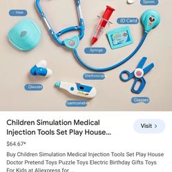Children Simulation Medical Injection Tools Set Play House 
