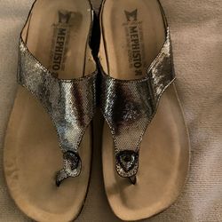 Mephisto Silver Thong Sandals REDUCED 