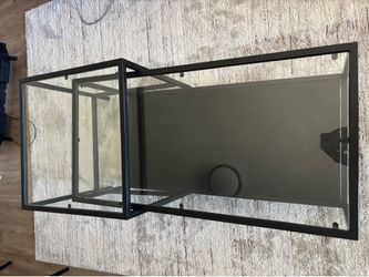 Black extendable glass coffee table(s)