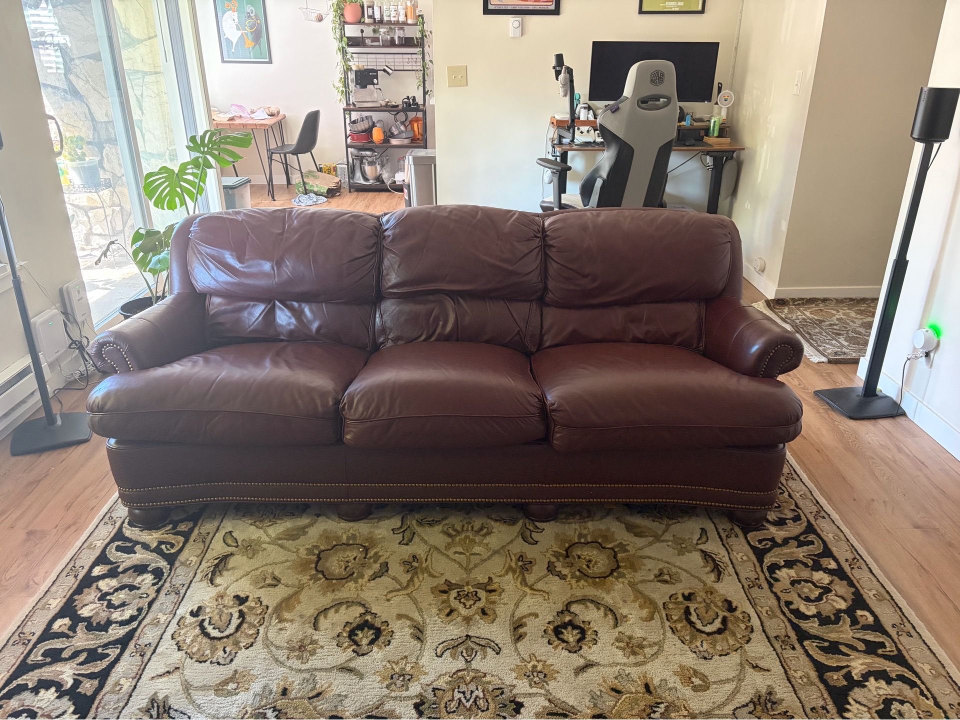 Maroon Leather Couch