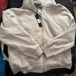 Fashion, nova large oversize, zip up hoodie, sand color