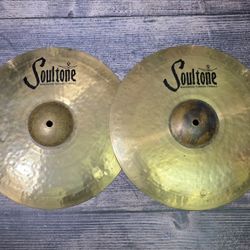 Soultone Hade Made 14 Drum Hi Hat Cymbals !! $180 Or Best Offer !!