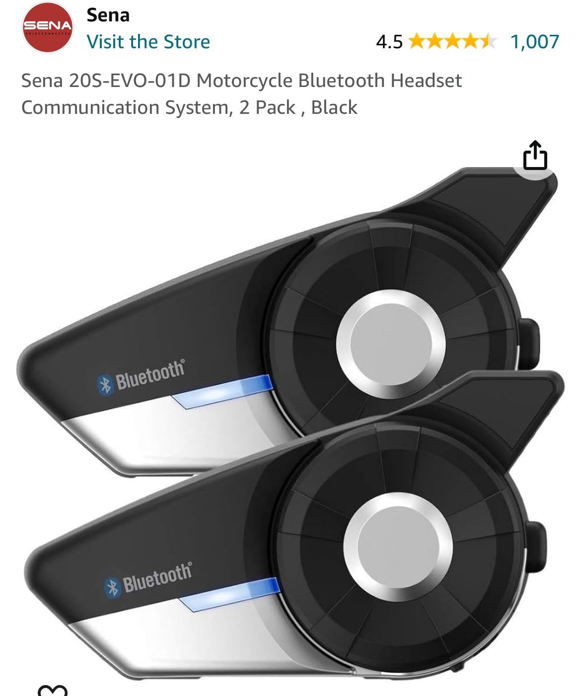 Sena 20s Motorcycle Headset
