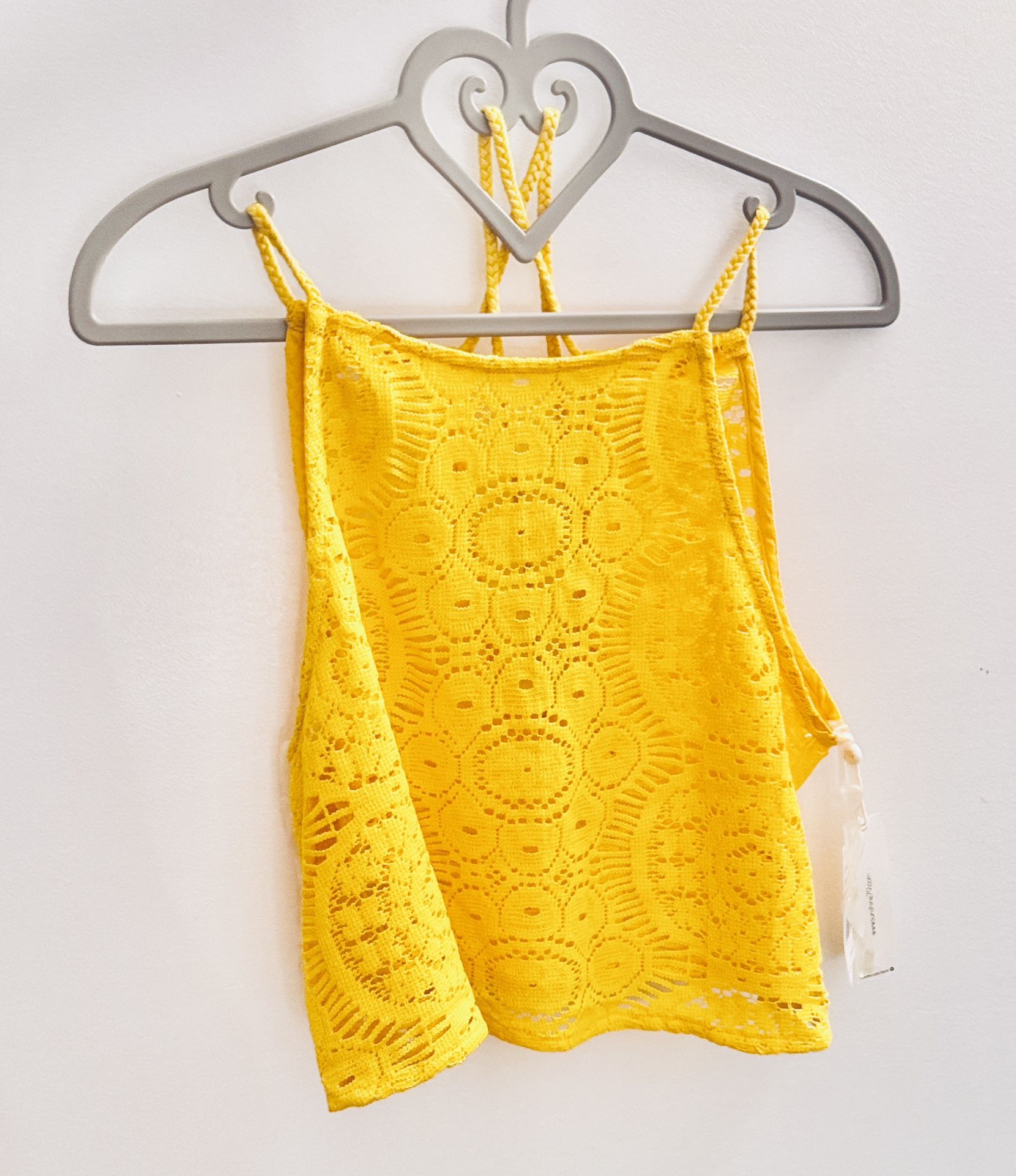 Sunshine 79 Yellow Crochet Crop Top