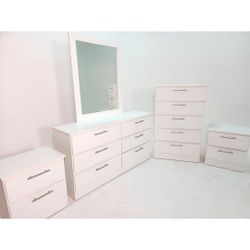 Dresser Whit Mirror, Chest And 2 Nightstands ( Sold Separately)