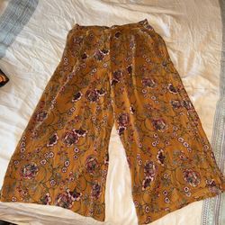 Patrons of Peace bohemian floral wide-leg palazzo pants Sz Large NWOT