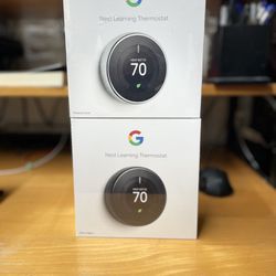 Google Nest Learning Thermostat - Smart Wi-Fi Thermostat - Stainless Steel ( Brand New )