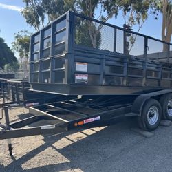 New Carson 7x14 Heavy Duty Dump Trailer with Folding Sides