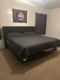 King Size bed. Mattress brand new.