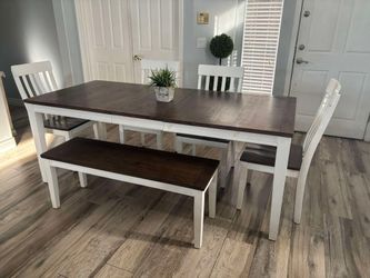 Beautiful All Wood Farmhouse Dining Table