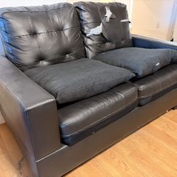 Black Two-seater Sofa