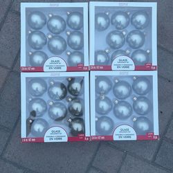 🪩🪩🪩32 Glass ornaments Grey Color 🪩🪩🪩🪩🪩