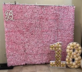 FLOWER WALL 20 Panels, Light Pink Hydrangeas 8x6.5 Ft
