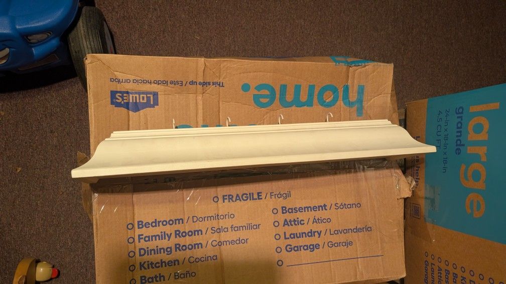 Small White Shelf With Hooks