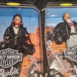 Collectible 1998  Harley  Davidson Barbie And Ken Dolls