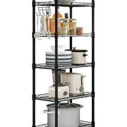 Storage black metal shelf