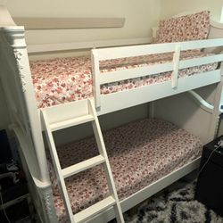 White High Quality Bunk Bed With Mattresses