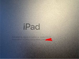 32GB WiFi 7th Gen Apple iPad Model A2197