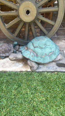 Giant cement turtles