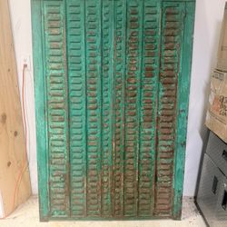 Large Cast Iron Decorative Shutter Panel - French Style Architectural Piece
