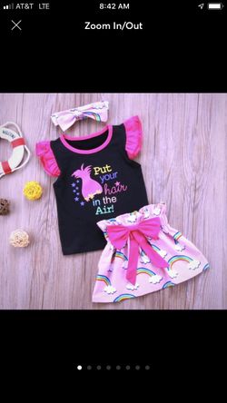 NEW Trolls 3-Piece Toddler Outfits