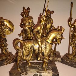 DEPOSE ITALY VIKING FIGURINES Set Of 5 On Marble Bases