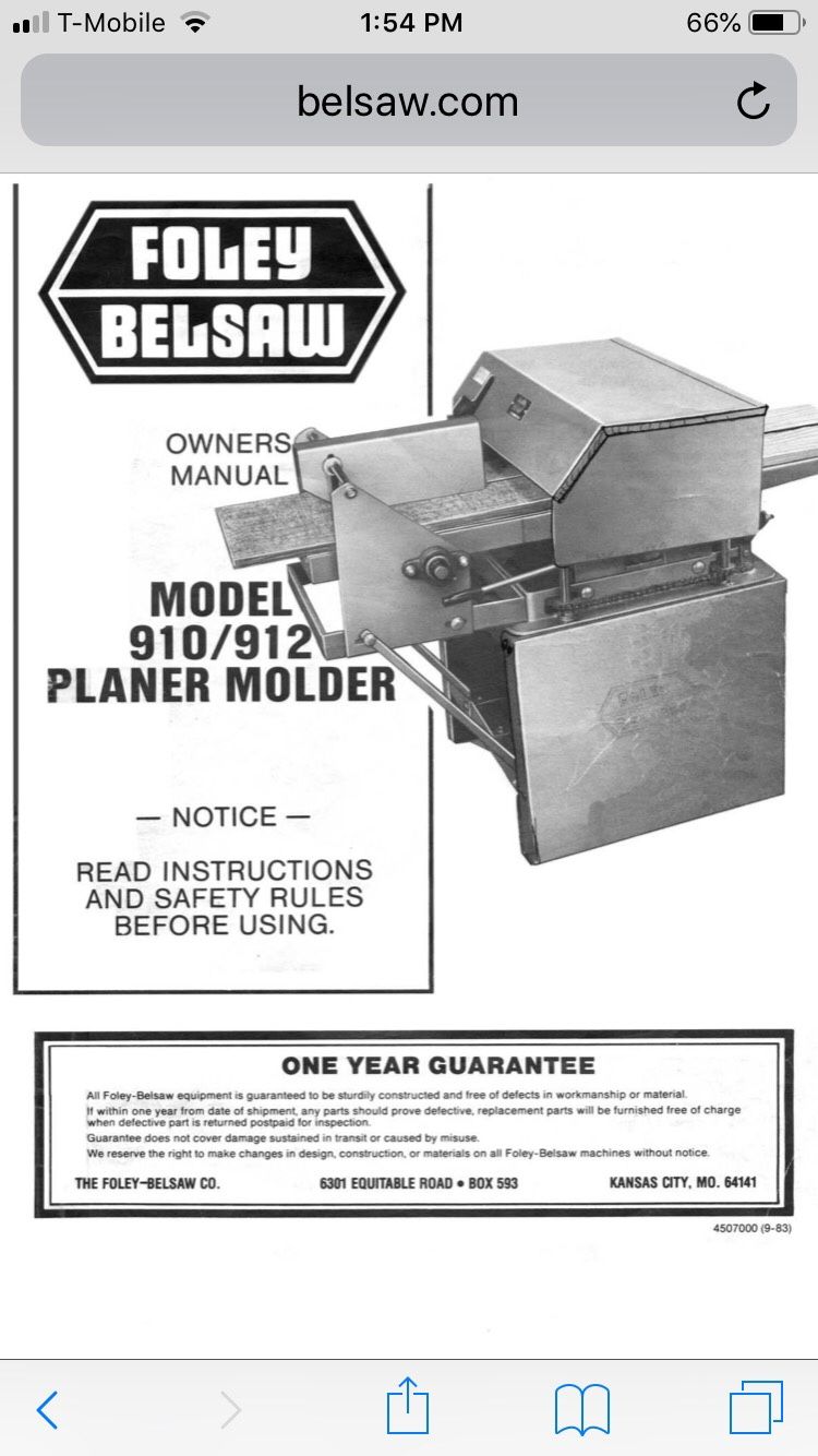 Foley Belsaw 910 planer/molder