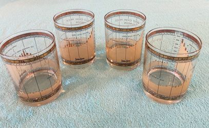 Rare Neiman Marcus Lowball Tumblers w/ 1979 Gold Price Graph