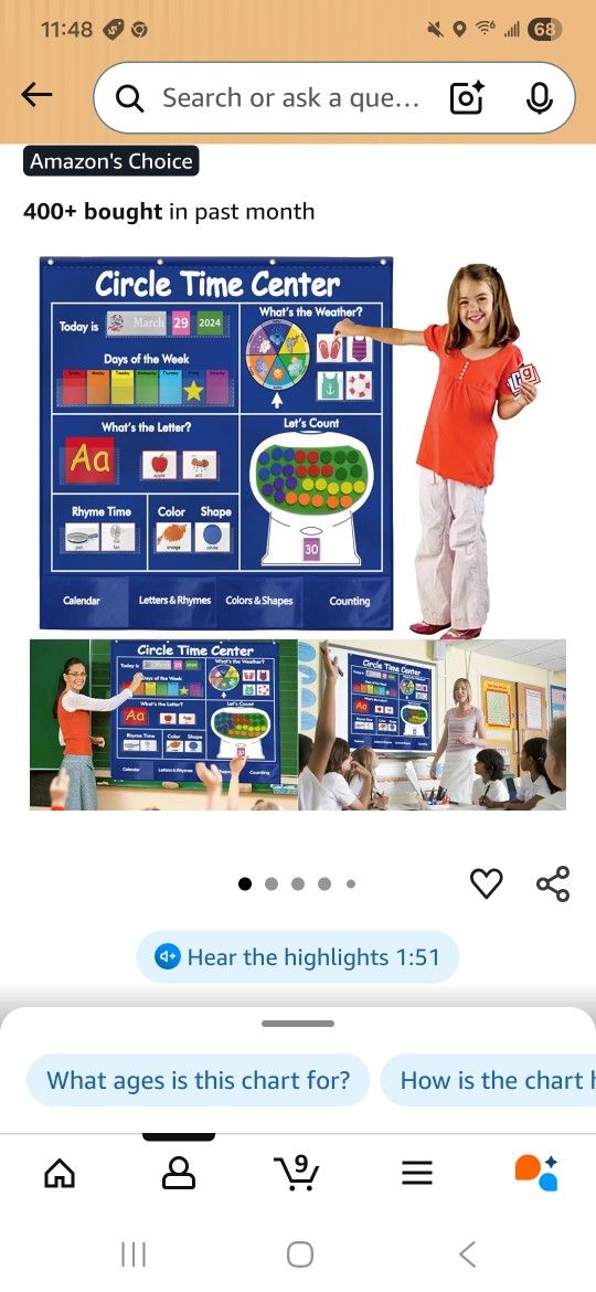 Circle Time Center Chart