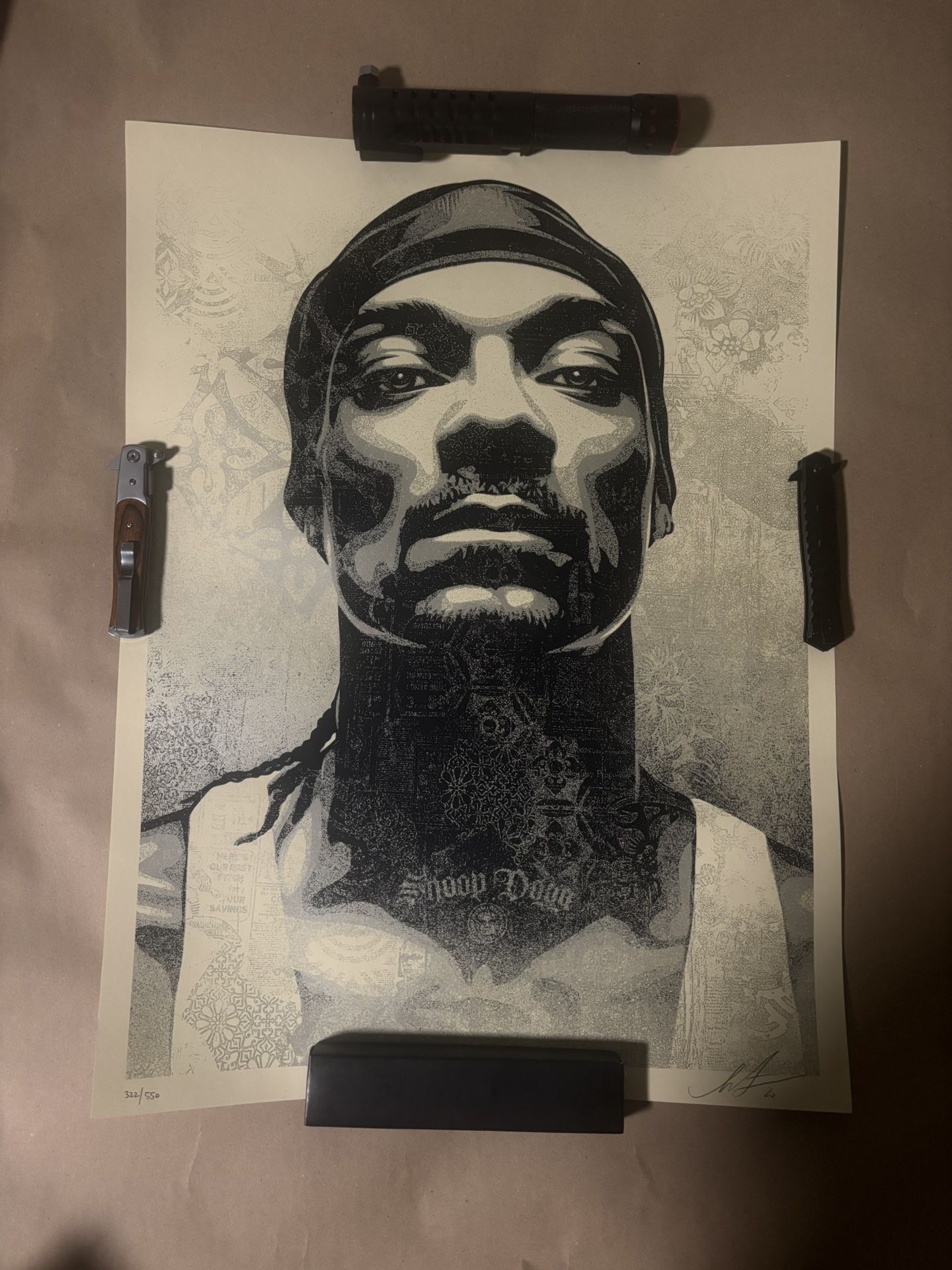 SNOOP DOGG Art Print Poster signed by OBEY artist Shepard Fairey limited 322/550