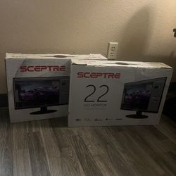 SCEPTRE 22" 1080p LED Monitors — Dual Setup Ready, Crisp Display!  