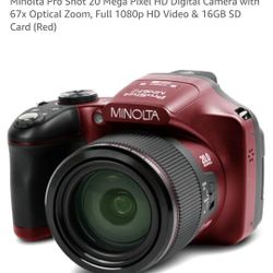 Minolta Pro Shot 20 Mega Pixel HD Digital Camera with 67x Optical Zoom, Full 1080p HD Video