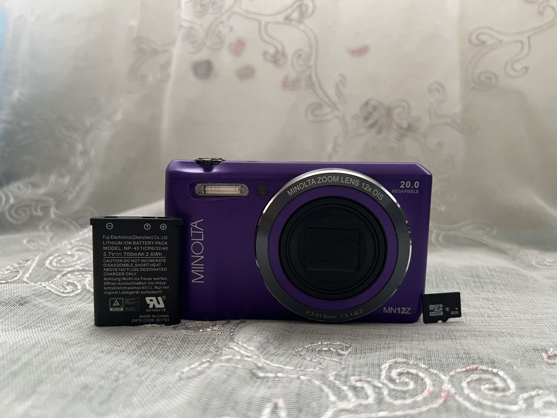 Minolta MN12Z 20MP 12X Optical Zoom HD Wi-Fi Digital Camera - Purple