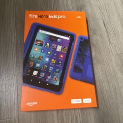 Amazon Fire HD 10 Kids Pro tablet (newest model) ages 6-12. Bright 10.1" HD screen, includes ad-free content, robust parental controls, 13-hr battery 