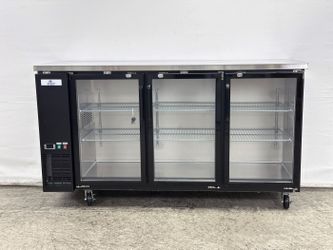 NSF 72 ins Beer Bar Glass Door Refrigerator Black case UBB24-72G
