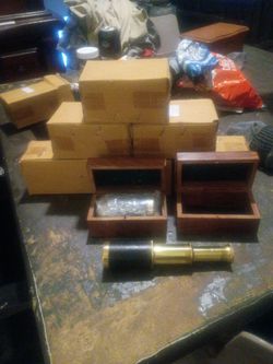 Brass SpyTelescope/w/wooden box