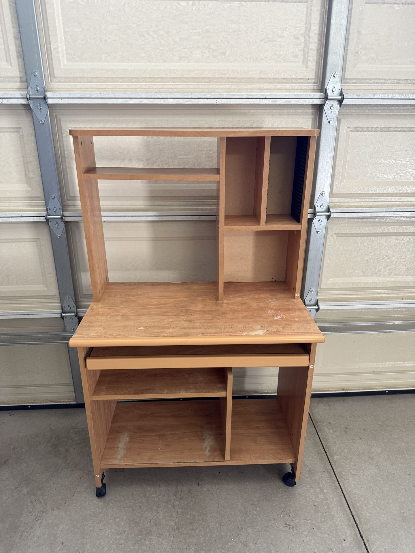 Computer Desk Station W/ Pullout Keyboard Area And Mobile 