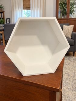 White Hexagon Wall Shelf