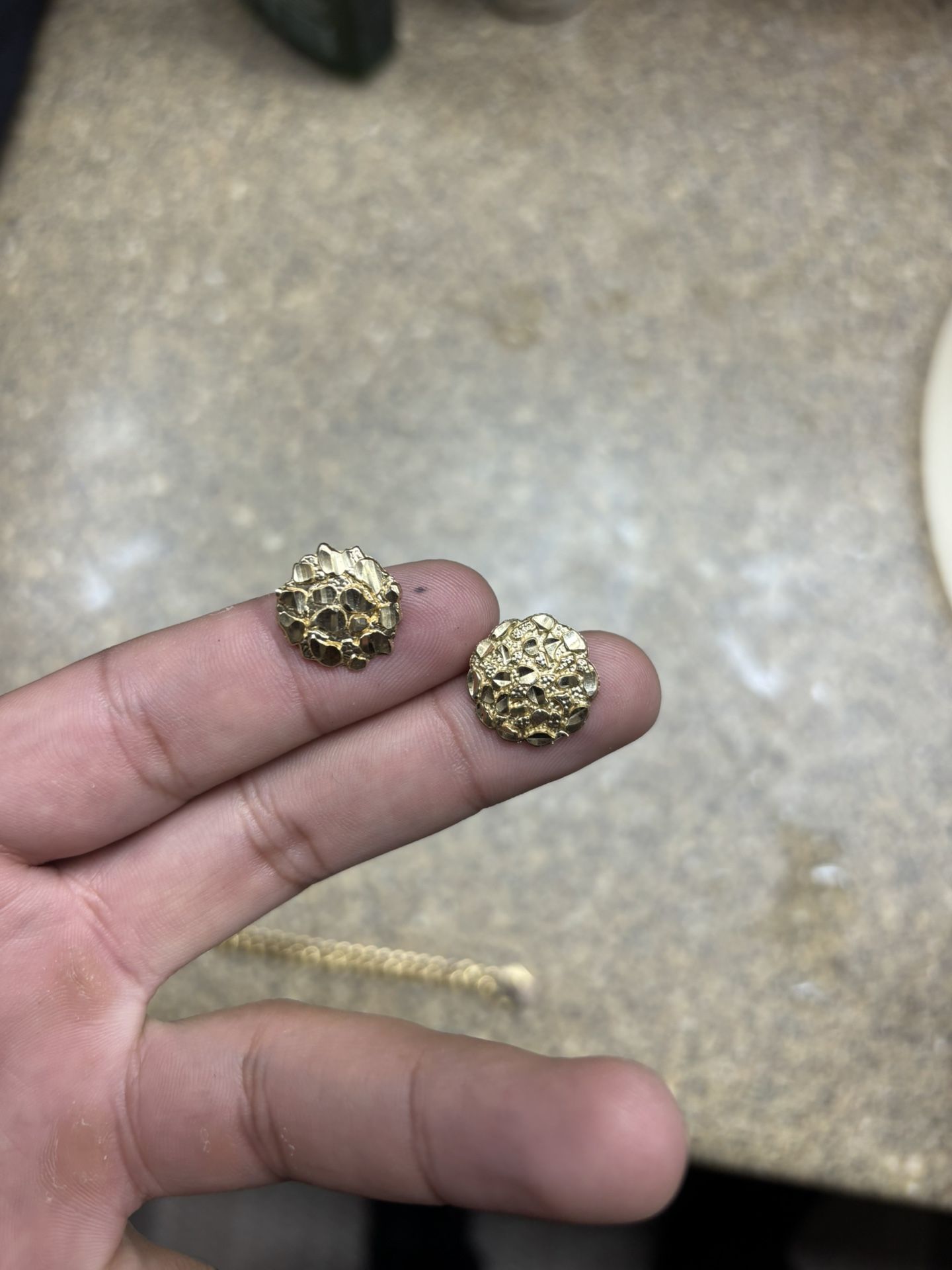 10K Nugget Earrings