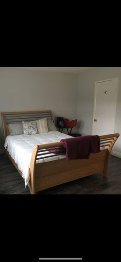 Queen Bed Frame + Bed $160