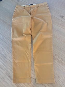 Banana Republic Mason Mens Mustard Twill Chino Athletic Tapered Fit 34x30