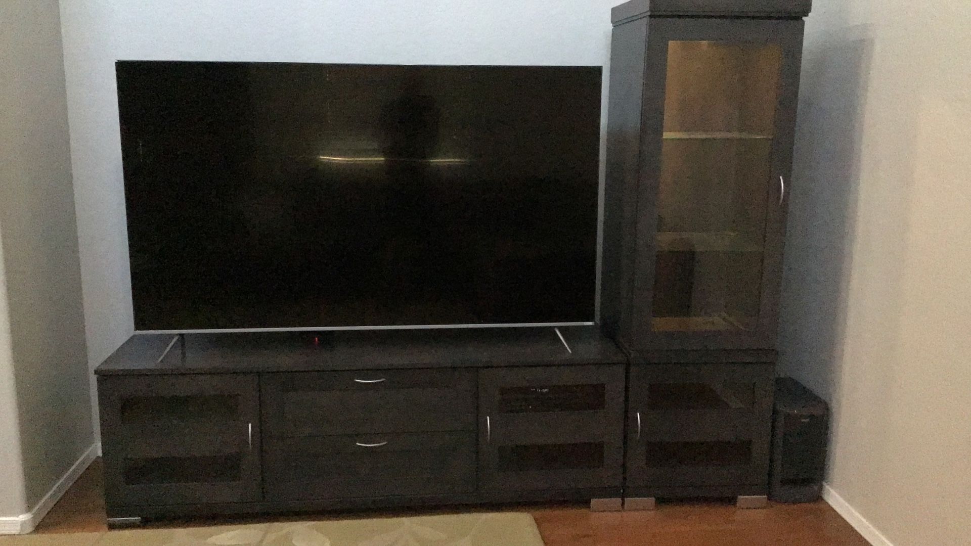 ,Gray/Green 3 Piece Wall Unit Set (T. V. Available Separately)