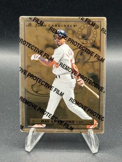 1996 Leaf Steel Gold #29 Ray Lankford (With Coating)